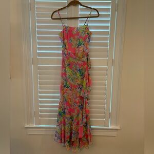 Lilly Pulitzer Pink Ruffled Maxi Sundress